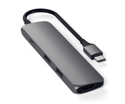 Hub USB Satechi Aluminium Adapter Slim (USB-C, 4K HDMI, 2x USB-A)(space gr.) ST-CMAM / ICSTCMAM